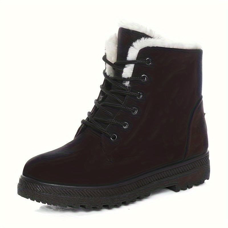 Women's Winter Ankle Snow Boots - Warm Fur Lined - Fabric Insole - Durable Outdoor Footwear